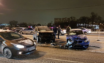 Два человека пострадали в массовой аварии на Волгоградском проспекте в ЮВАО